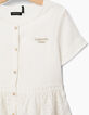 Robe-chemise blanc cassé à dentelle fille-2