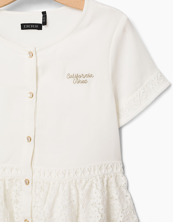 Robe-chemise blanc cassé à dentelle fille-2 Robe-chemise blanc cassé à dentelle fille-2