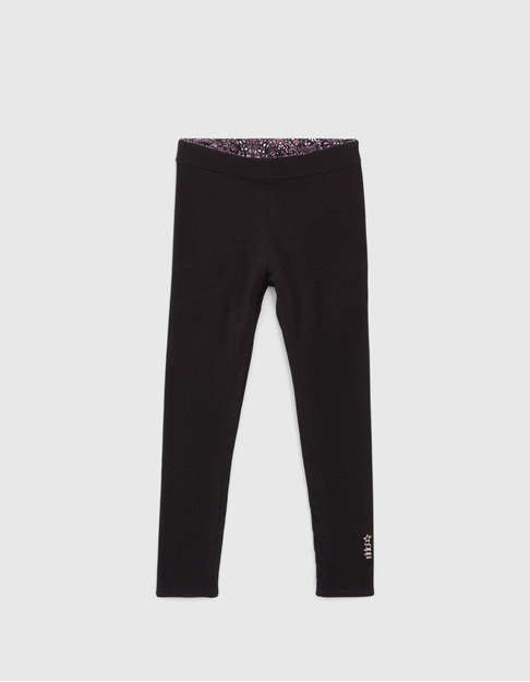 Leggings réversible imprimé cachemire et noir fille