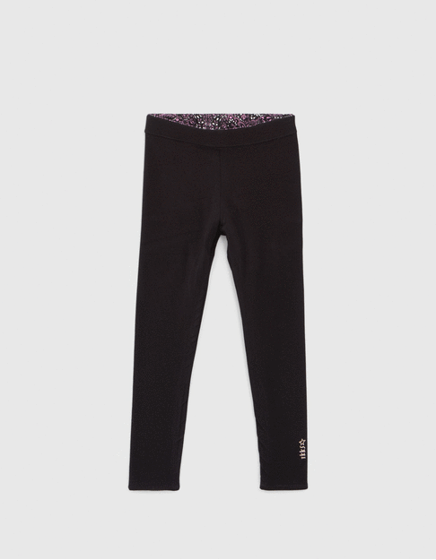 Girls’ paisley print/black reversible leggings