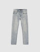 Jean slim bleu avec ceinture tressée garçon-7