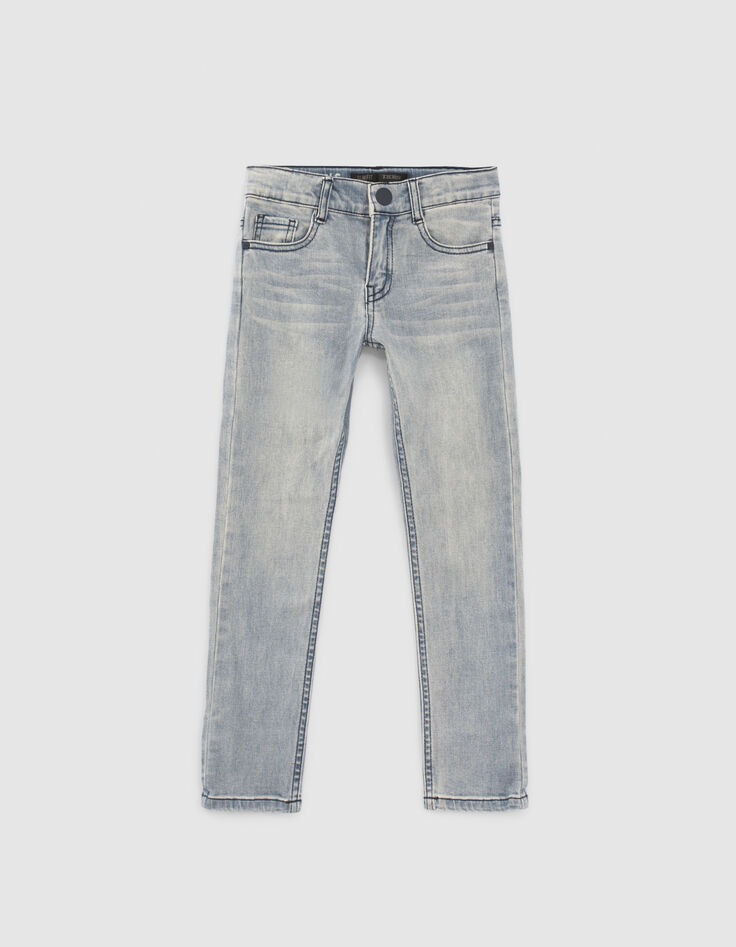 Jean slim bleu avec ceinture tressée garçon-7