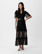 Women's black lace sheer maxi dress-1