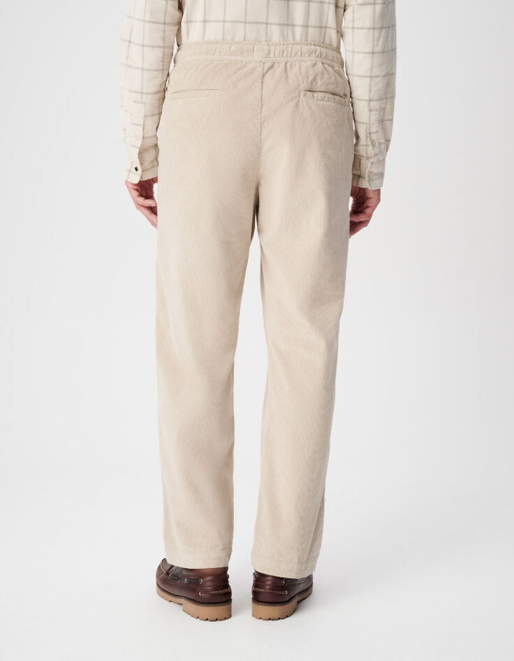 Beige joggingbroek van corduroy voor heren-4