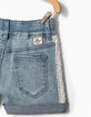 Short en jean blue bleach à dentelle fille-4