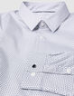 Men's white geometric print REGULAR shirt-6