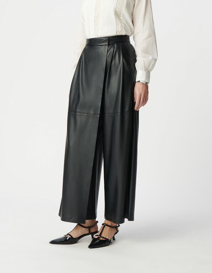 Pantalon large noir portefeuille Femme-2