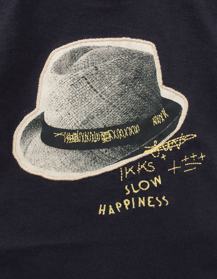 Marineblaues Shirt  mit Hutmotiv für Babyjungen-3