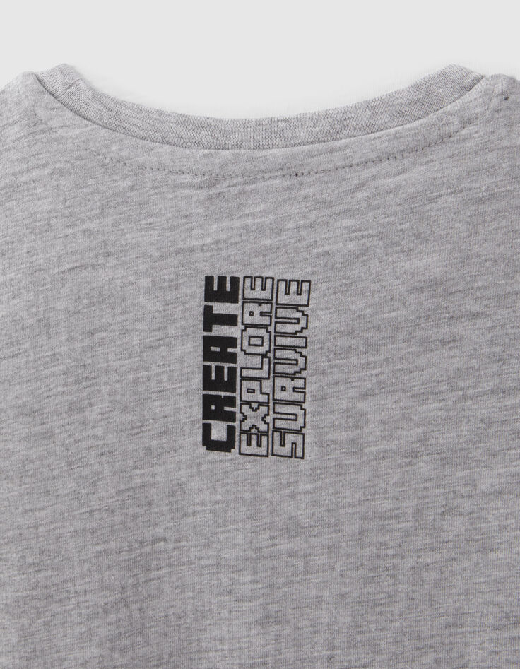 T-shirt gris icônes MINECRAFT garçon-6