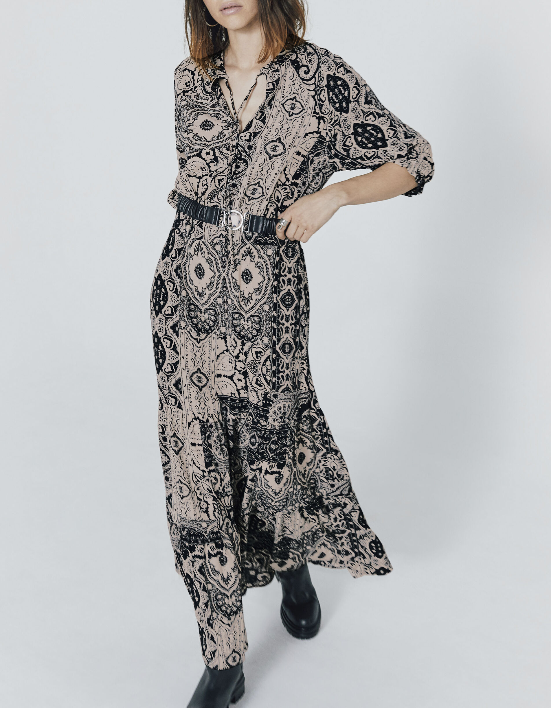 Robe longue pivoine ikks on sale