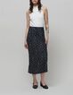 Jupe midi noire LENZING&trade; ECOVERO&trade; imprim&eacute; pois Femme-2