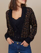 Cardigan fauve en tricot motif l&eacute;opard I.Code-2