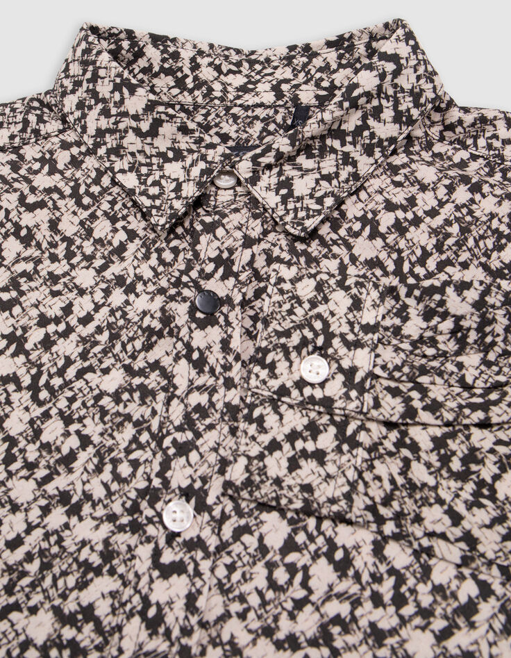 Black shirt LENZING™ ECOVERO™ graphic flowers boy-5