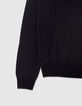 Pull noir tricot maxi typo lurex au dos Femme-2