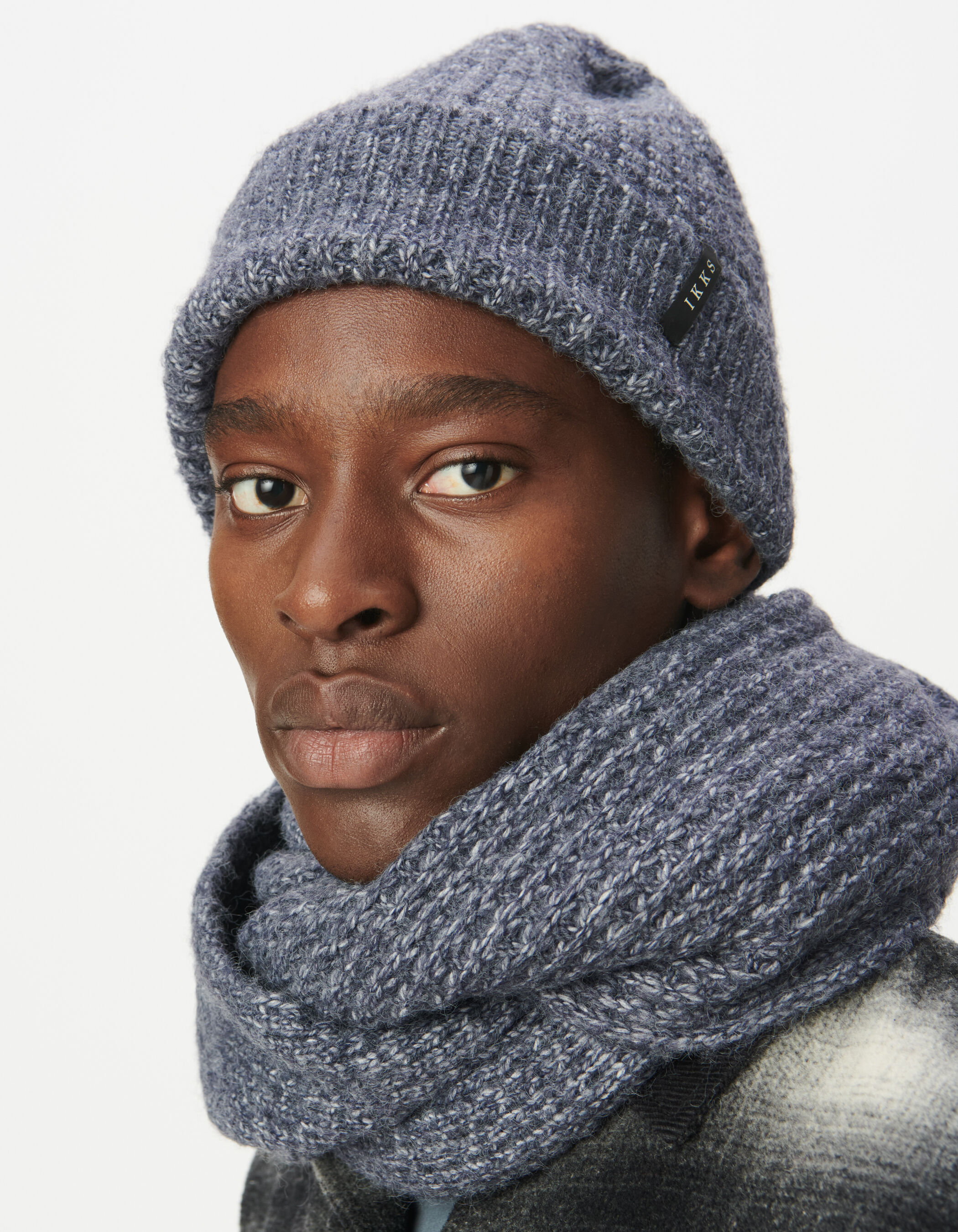 IKKS-SNOOD~BLEU~TRICOT~COTELE~