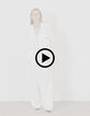 Veste de tailleur blanche coupe large maille Milano Femme-8