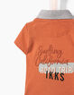 Polo terracota con cuello efecto óptico bebé niño-5