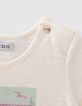 Camiseta crudo coche cubano palmeras bebé niña-4
