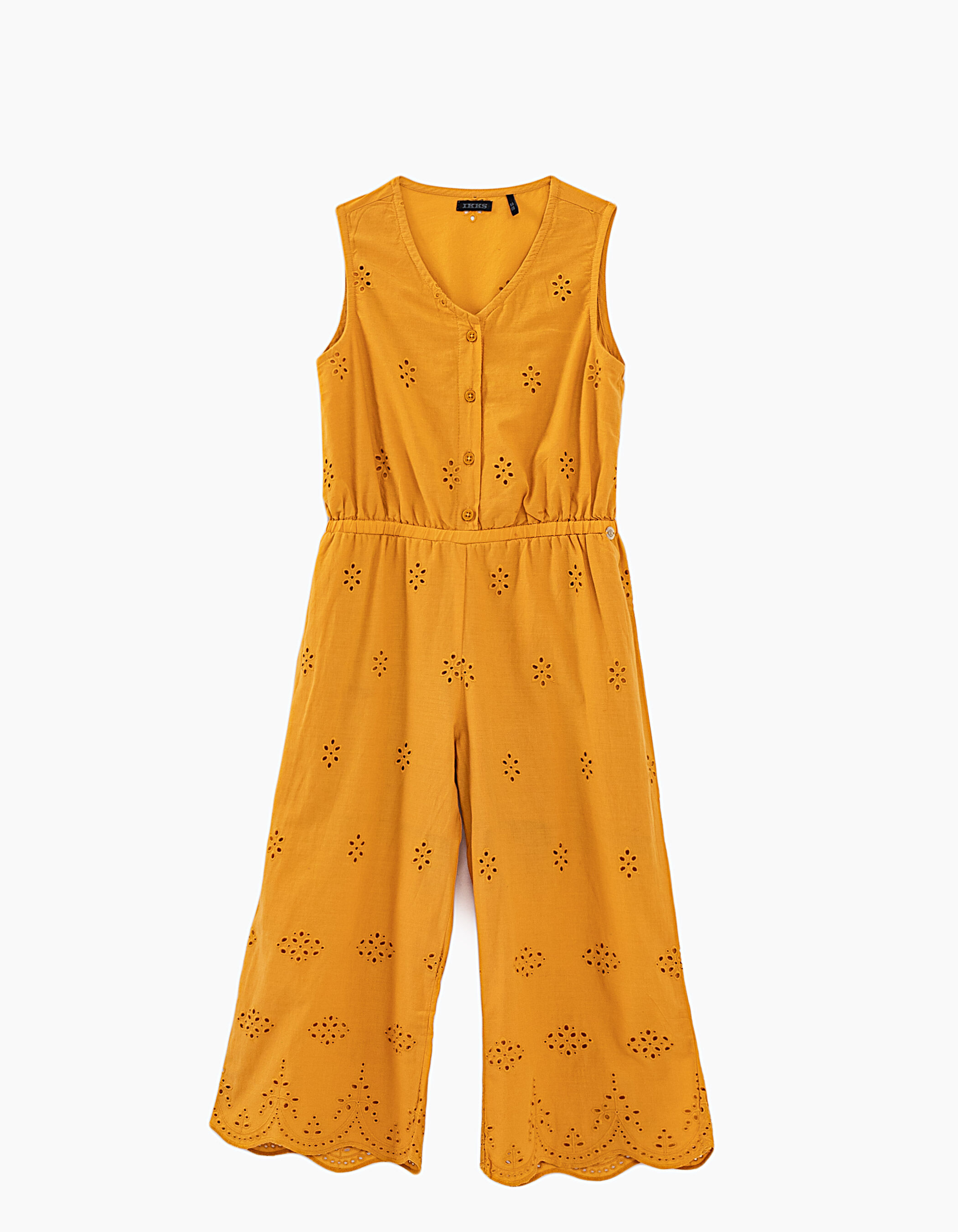 Girls amber eyelet embroidery long jumpsuit