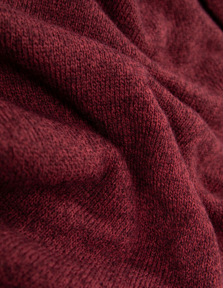 Jersey de punto rojo oscuro para hombre-7