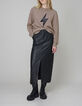 Pure Edition-Pull sésame tricot maxi éclair Femme-1