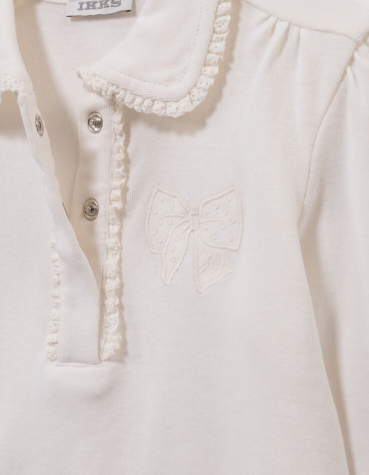 Camiseta crudo lazo bordado detalles encaje niña-5 Camiseta crudo lazo bordado detalles encaje niña-5