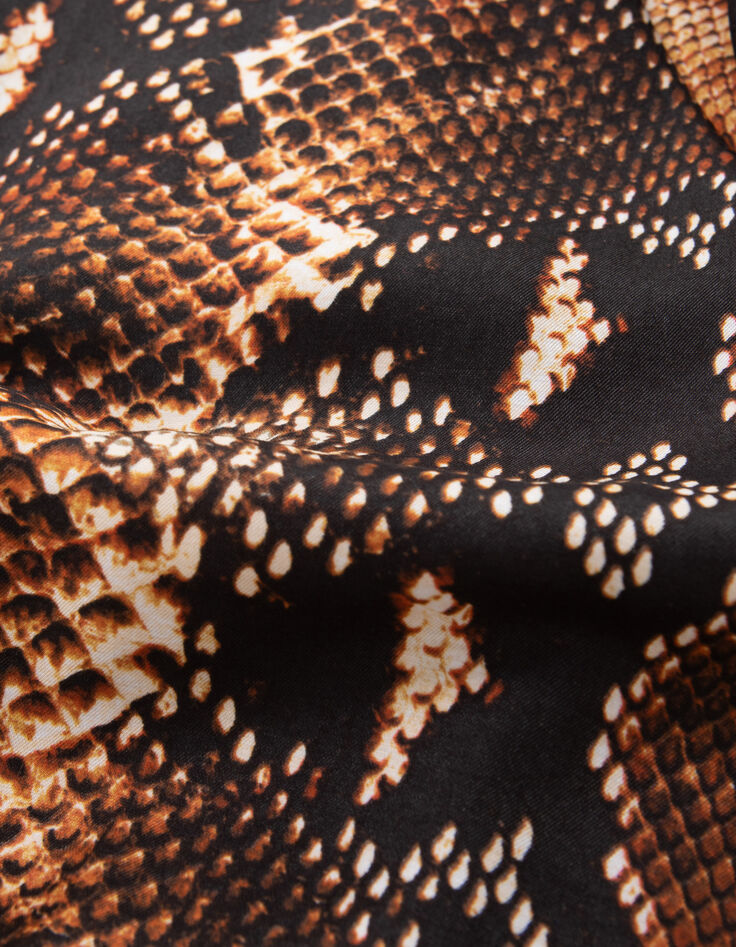 Pure Edition &ndash; Braune Damenbluse mit Python-Rock-Print-6