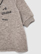 Robe-sweat gris chiné moyen ancre reliefée bébé fille-4