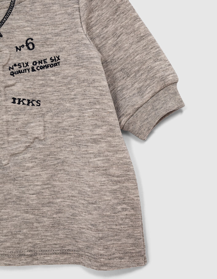 Baby girls’ mid-grey marl textured anchor sweatshirt-dress-4
