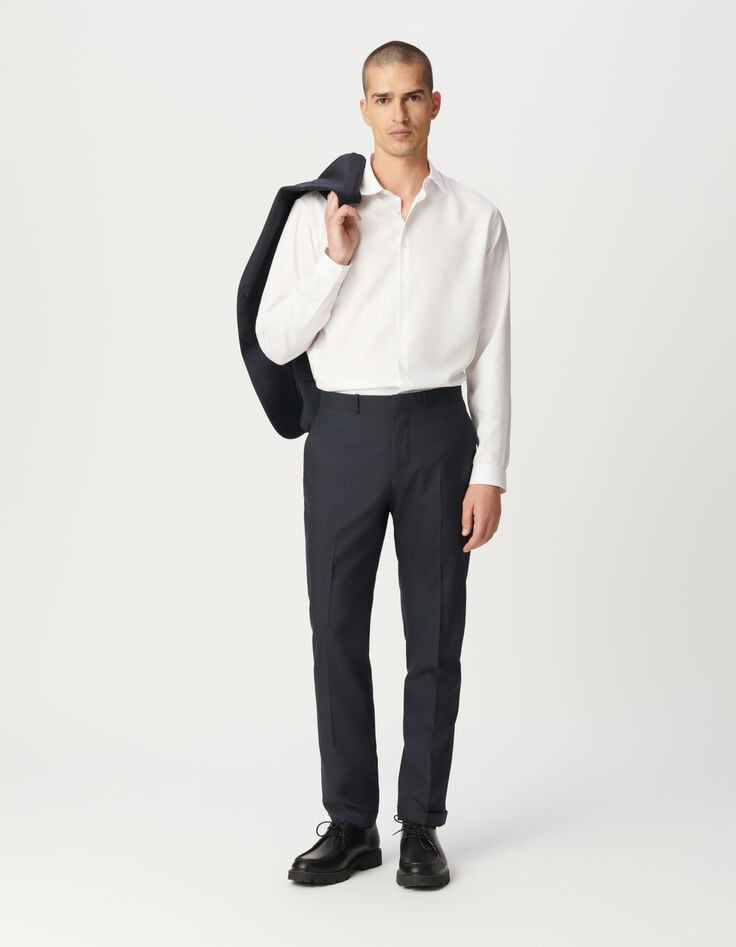 Marineblaue Herrenanzughose 100 % Wolle-1