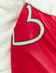 Rok in rood leer witte hartjesinzetten zakken dames-3