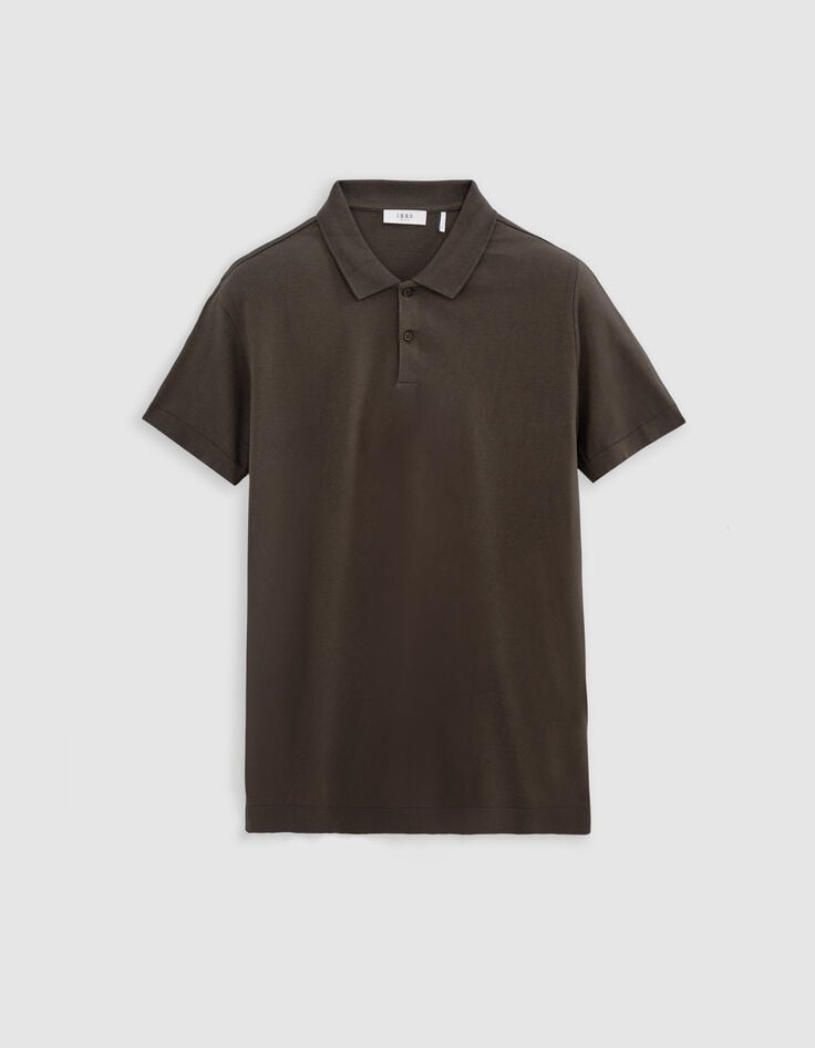 Men&rsquo;s khaki cotton modal polo shirt-5
