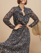 I.Code black floral paisley print long dress-1
