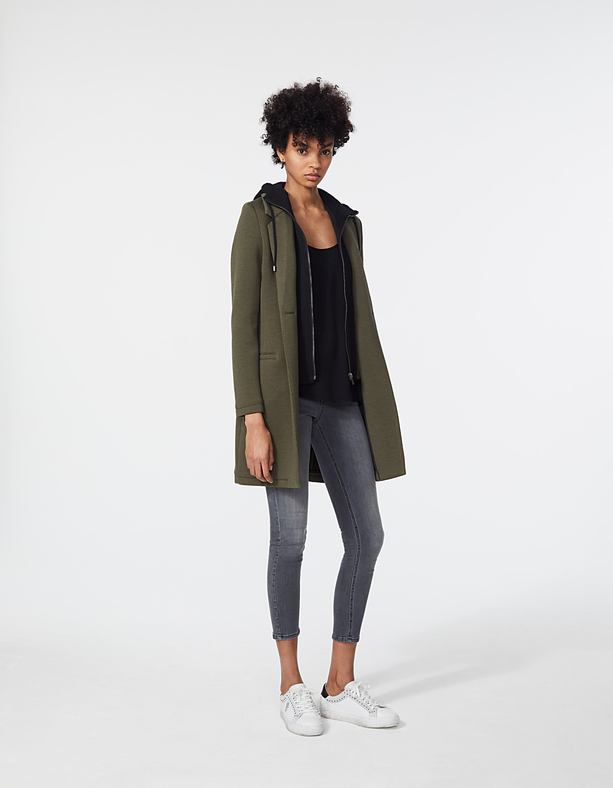 Manteau kaki ikks femme sale