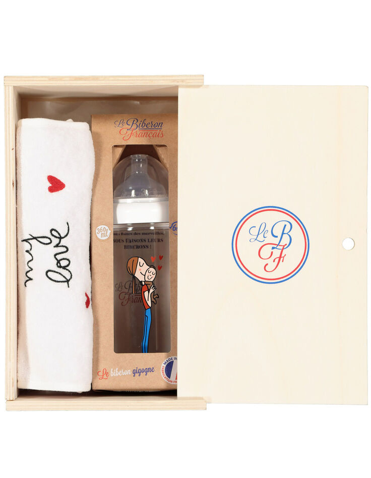 Set mit 3 Fläschchen und 1 LätzchenLE BIBERON FRANÇAIS-1