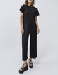 Zwarte large broek plissé gerecycleerd Dames-5