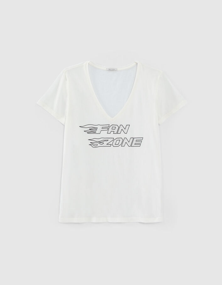 Gebroken wit T-shirt met tekst en strass Dames - IKKS