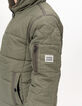 Wendbare Herren-Daunenjacke khaki Nylon gesteppt Sherpa-2