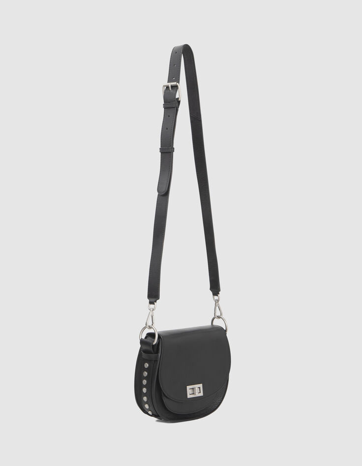 Schwarze Damenledertasche The Small Waiter mit Ziernieten-2