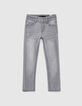 Jean slim light grey brod&eacute; sequins &agrave; la taille fille -3