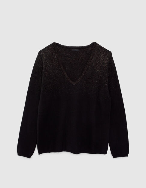 Jersey negro punto purpurina parte superior cuerpo mujer - IKKS