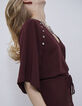 Women’s garnet dress with press stud decor-4