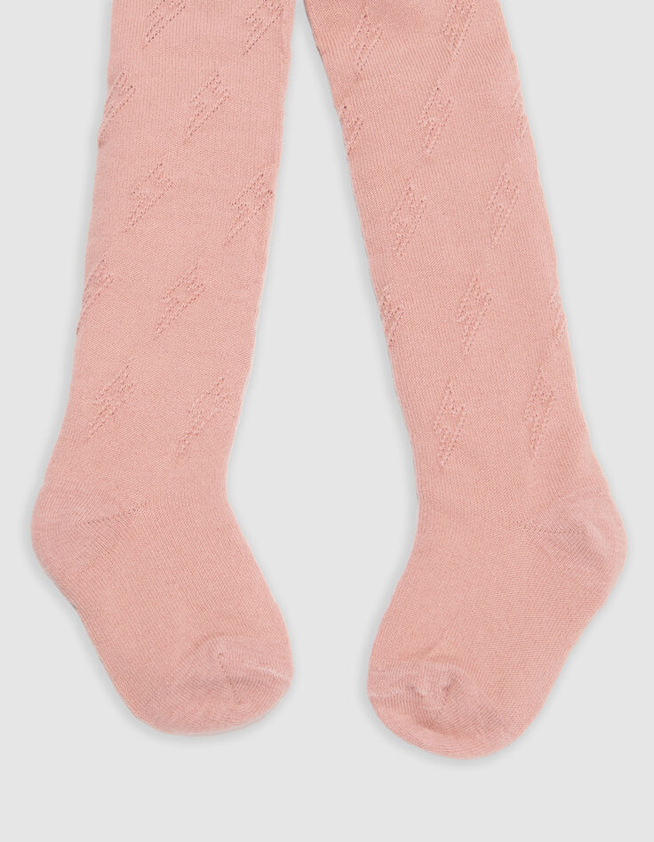 Baby Mädchen rosa und grau gestrickt Strumpfhose-3