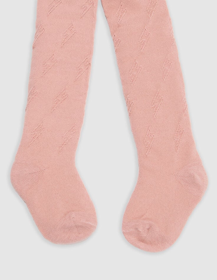 Leotardos de punto rosa y gris para bebé niña-3 Leotardos de punto rosa y gris para bebé niña-3