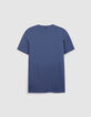 T-shirt col rond bleu coton bio Homme-7