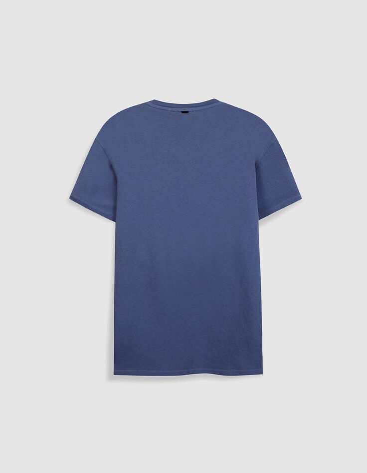 T-shirt col rond bleu coton bio Homme-7