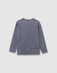 T-shirt manches longues bleu coton bio poche tricot garçon-7