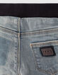 Baby boys’ blue jeans with print and badge-4