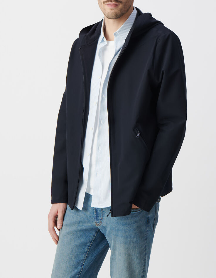 Cazadora azul marino ligera capucha hombre-1