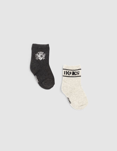 Chaussettes gris anthracite et gris clair bébé garçon - IKKS